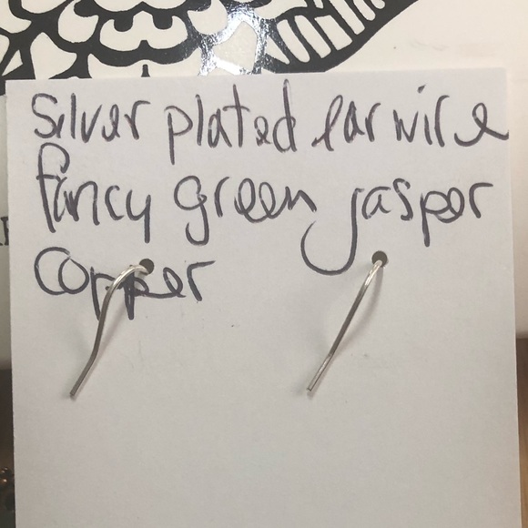 Fancy Green Jasper & Copper Earrings - Picture 8 of 8